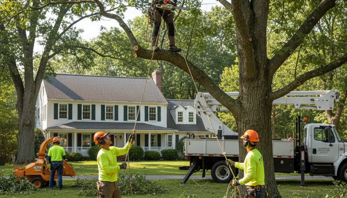 Tree removal crew serving Worcester, MA for safe tree cutting and cleanup
