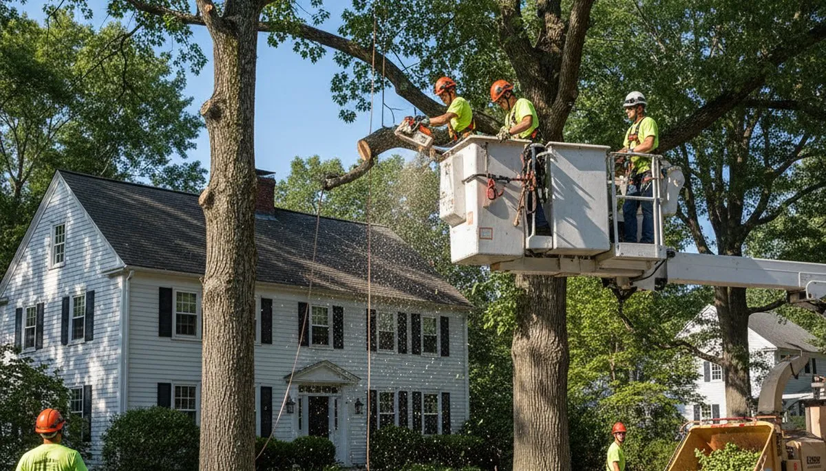 Tree removal crew in Worcester, MA providing professional tree service for local homeowners